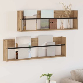 vidaXL Ράφι Περιοδικών με ράφι 2 τμχ. Artisan Oak 100 x 12 x 30 εκ