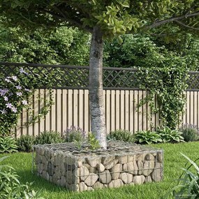 vidaXL Ανασηκωμένο κρεβάτι gabion Ασημί
