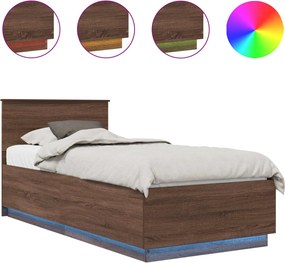 vidaXL Σκελετός Κρεβατιού Καφέ δρυς 70 x 190 cm Επεξεργασμένο ξύλο