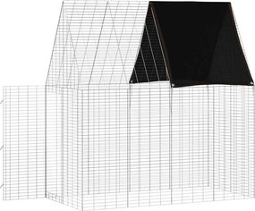 vidaXL Κλουβί Κουνελιού Ασημί 200 x 100 x 210 εκ.