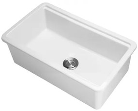 VEVOR 33in Farmhouse Sink Topmount Undermount Kitchen Single Bowl Basin Fireclay