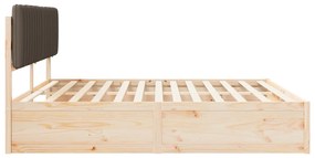 vidaXL Σκελετός Κρεβατιού με Επενδεδυμένο Κεφαλάρι Taupe 200 x 200 cm