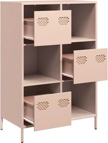 vidaXL Ντουλάπα Ροζ 68x39x103,5 εκ. από Χάλυβα