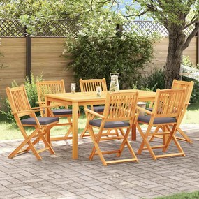 vidaXL Πτυσσόμενη Καρέκλα με μαξιλάρι 6 pcs Γκρι 49 x 57.5 x 92εκ