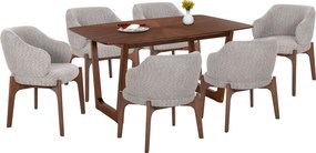 ΣΕΤ ΤΡΑΠΕΖΑΡΙΑΣ 7ΤΜΧ ABAI HM21338.02 ΤΡΑΠΕΖΙ ΑΠΟ MDF--ΚΑΡΕΚΛΕΣ ΜΕ ΜΠΟΥΚΛΕ ΥΦΑΣΜΑ