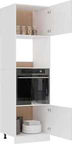 vidaXL Ντουλάπι Μικροκυμάτων "Lyon" Λευκό 60x57x207 εκ. από Τεχνητό Ξύλο