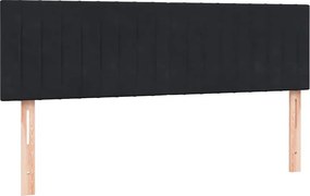 vidaXL Κρεβάτι Boxspring με Στρώμα Μαύρο 160x210 εκ. Βελούδινο