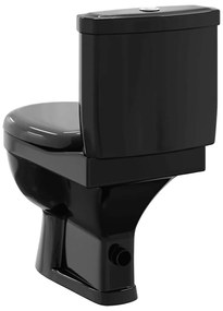 vidaXL Λεκάνη Τουαλέτας Μαύρη με Καζανάκι