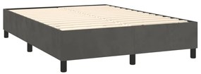 ΚΡΕΒΑΤΙ BOXSPRING ΜΕ ΣΤΡΩΜΑ ΣΚΟΥΡΟ ΓΚΡΙ 140X190 ΕΚ. ΒΕΛΟΥΔΙΝΟ 3129388