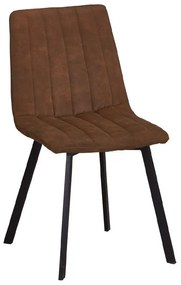 BETTY Καρέκλα Μέταλλο Βαφή Μαύρο, Ύφασμα Suede Καφέ  45x60x87cm [-Μαύρο/Καφέ-] [-Μέταλλο/Ύφασμα-] ΕΜ791,2