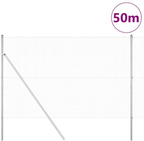 vidaXL Συρματόπλεγμα με 13 Πόλους 1.5x50 μ Γαλβανισμένο Ατσάλι