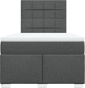vidaXL Κρεβάτι Boxspring με Στρώμα Σκούρο Γκρι 120x200 εκ. Υφασμάτινο