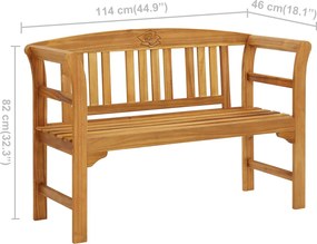 vidaXL Παγκάκι Ρόδου 1 -θέσιο 114 cm Solid acacia wood Natural