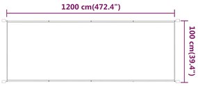 vidaXL Τέντα Κάθετη Λευκή 100 x 1200 εκ. από Ύφασμα Oxford