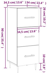 Ντουλάπι Καπνιστή Δρυς 34,5 x 34 x 90 εκ. Επεξεργασμένο Ξύλο - Καφέ