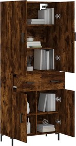 vidaXL Ντουλάπι Καπνιστή Δρυς 69,5x34x180 εκ. από Επεξεργασμένο Ξύλο