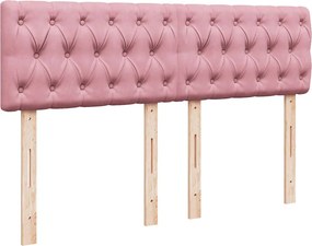 vidaXL Κρεβάτι Boxspring με Στρώμα Ροζ 140x190 εκ. Βελούδινο