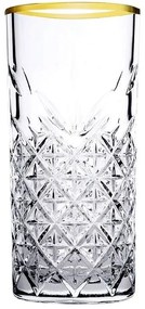 Ποτήρι Νερού Golden Touch SP52800G4GD Φ7,7x16,1cm 450ml Clear-Gold Espiel Glass