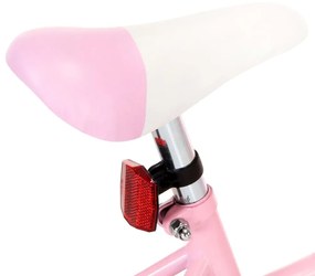 Ποδήλατο Παιδικό Λευκό/Ροζ 14 Ιντσών με Μπροστινή Σχάρα - Ροζ