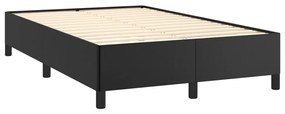 Κρεβάτι Boxspring με Στρώμα&amp;LED Μαύρο 120x190εκ.Συνθετικό Δέρμα - Μαύρο