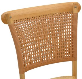 Καρέκλα Karley φυσικό ξύλο οξιάς-έδρα φυσικό rattan 48x52x89εκ 48x52x89 εκ.