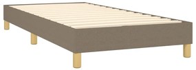 vidaXL Κρεβάτι Boxspring με Στρώμα Taupe 90x190 εκ.Υφασμάτινο
