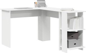 vidaXL Γωνιακό γραφείο Λευκό 140 x 113,5 x 75 εκ. Επεξεργασμένο ξύλο