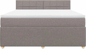 vidaXL Κρεβάτι Boxspring με Στρώμα Taupe 180x200 εκ. Υφασμάτινο