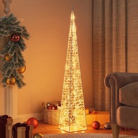 vidaXL Φωτιστικό Χριστουγεν. Κώνος 60 LED Θερμό Λευκό 120 εκ. Ακρυλικό