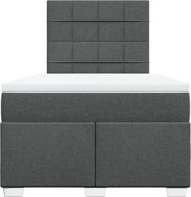 vidaXL Κρεβάτι Boxspring με Στρώμα Σκούρο Γκρι 120x190 εκ Υφασμάτινο