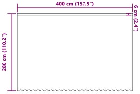 vidaXL Κουρτίνα Δαντέλας με κουρτίνες Floral Λευκό 400 x 280 εκ. Πολυεστέρας