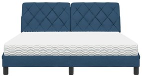 vidaXL Κρεβάτι με Στρώμα Μπλε 160x200 εκ. Υφασμάτινο