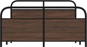 vidaXL Σκελετός Κρεβ. Χωρίς Στρώμα Καφέ Δρυς 160x200 εκ. Μεταλλικό