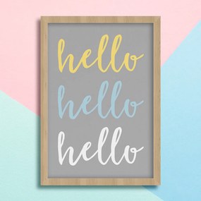 Παιδικό Πόστερ Hello KD84 22x31cm Λευκό Κάδρο PVC (με πόστερ)