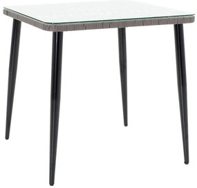 Τραπεζαρία Naoki σετ 3τεμ μαύρο μέταλλο-pe γκρι