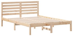 vidaXL Σκελετός Κρεβατιού Καφέ 140 x 190 cm Συμπαγές ξύλο πεύκου