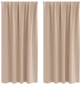 vidaXL Κουρτίνες με κουρτίνες 2 pcs Taupe Πολυεστέρας
