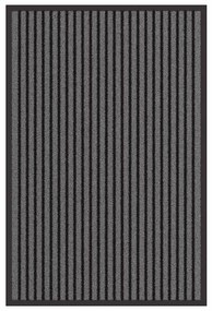 vidaXL Χαλάκι Εξώπορτας Μαύρο και Γκρι 60 x 90 cm Πολυπροπυλένιο, PVC