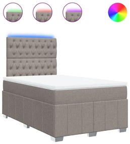 vidaXL Κρεβάτι Boxspring με Στρώμα Taupe 120x190 εκ. Υφασμάτινο