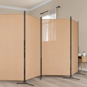 vidaXL Διαχωριστικό Δωματίου 6-Πάνελ Μπεζ 520 x 180 cm Ύφασμα