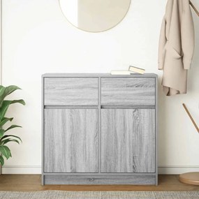 Συρταριέρα με Συρτάρια Γκρι Sonoma 80x34x76 εκ. από Επεξ. Ξύλο - Γκρι
