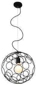 Κρεμαστό Φωτιστικό Οροφής 1xE27 Vintage Φ50cm Aline Homelighting -77-4078-Χρώμιο 77-4078