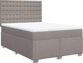 vidaXL Κρεβάτι Boxspring με Στρώμα Taupe 160x200 εκ. Υφασμάτινο