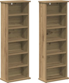 vidaXL Ντουλάπα CD 2 τμχ. Artisan Δρυς 60 x 17 x 92 εκ.