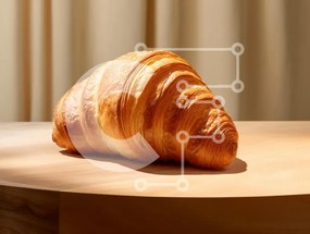 Intra Συλλεκτικό Ξύλινο Παζλ Plywood  4mm - Κρουασάν σε ξύλινη επιφάνεια Σε Ξύλινο Κουτί - Διαστάσεις: 10x10 cm – 25 κομμάτια