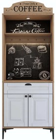 Ντουλάπι Κουζίνας 893RAN4967 70x40x186,4cm White-Oak Μοριοσανίδα, Μελαμίνη
