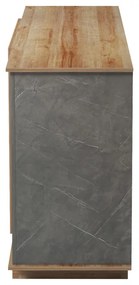 Μπουφές Zafore  pakoworld σε oak-γκρι μαρμάρου 180x45x80εκ