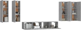 vidaXL Σετ Επίπλων Τηλεόρασης 6 Τεμ. Γκρι Sonoma Επεξεργασμένο Ξύλο