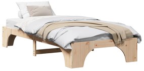 vidaXL Κρεβάτι Φυσικό Ξύλο Πεύκου 90 x 190 εκ. Μινιμαλιστικό Κρεβάτι