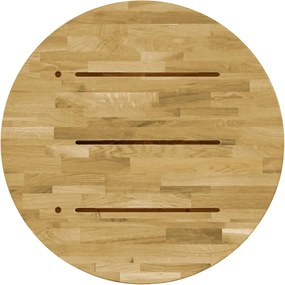 vidaXL Επιφάνεια Τραπεζιού Στρογγυλή 23 χιλ. 500 χιλ. Μασίφ Ξύλο Δρυός
